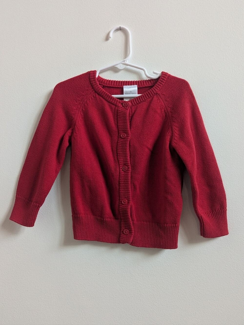Hanna Andersson Cardigan 2T Girls Red Sweater Basic
